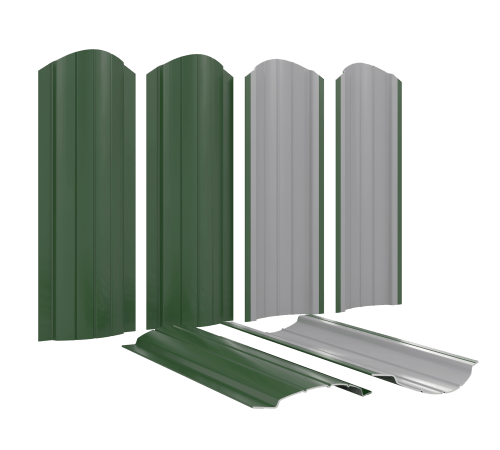 Металлоштакетник для забора Полукруглый Стандарт в Уральске